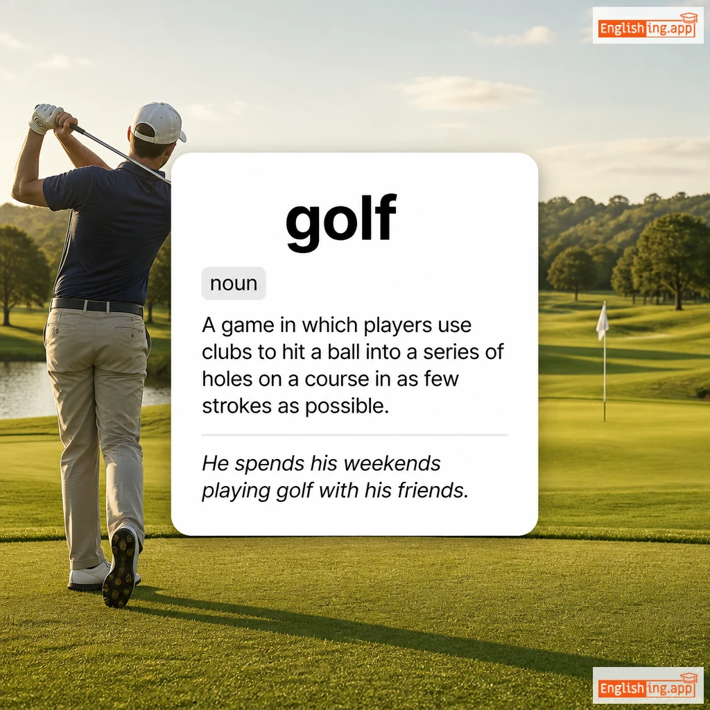 golf definition card — visual illustration of the meaning