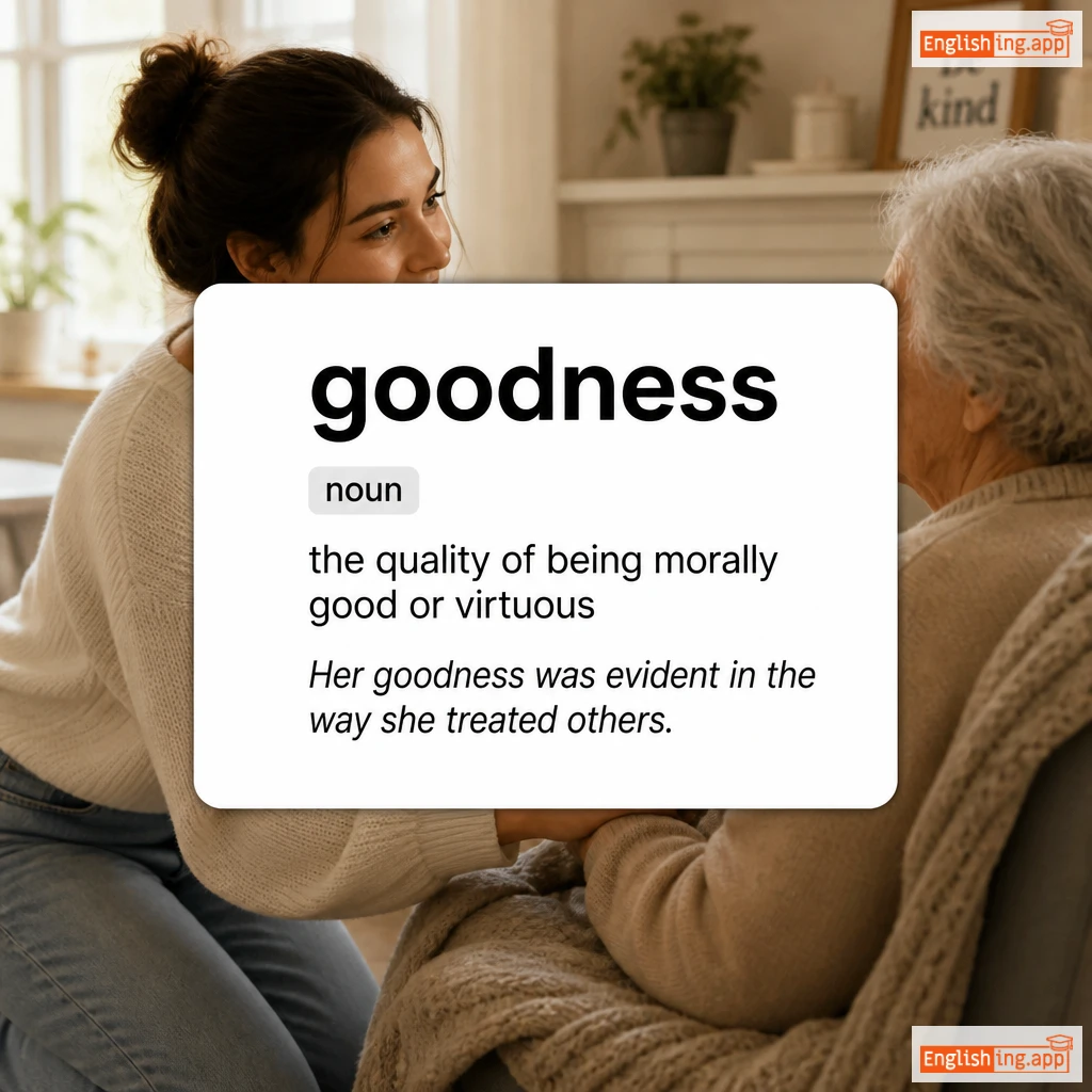 goodness definition card — visual illustration of the meaning