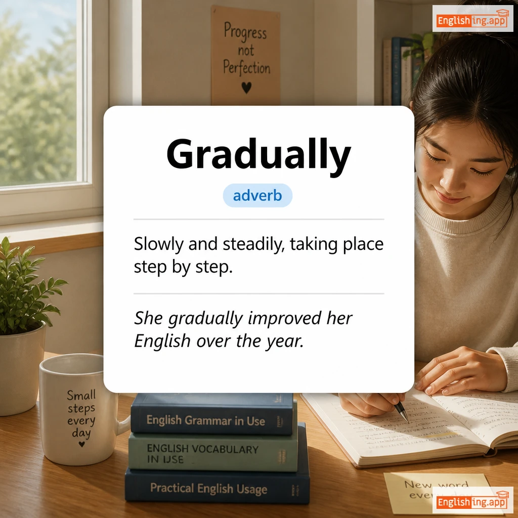 Gradually definition card — visual illustration of the meaning