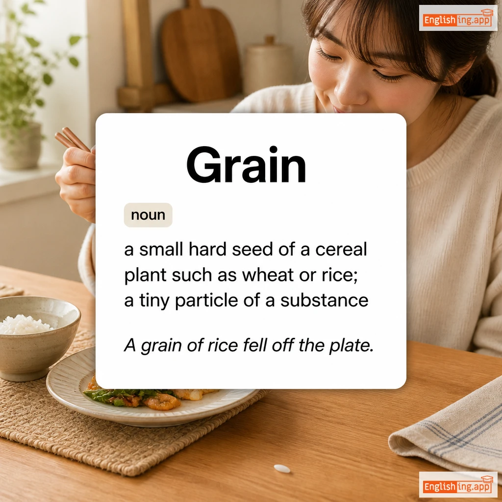 Grain definition card — visual illustration of the meaning