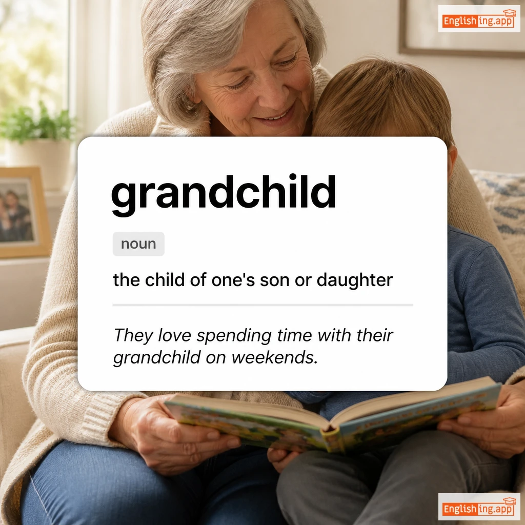 grandchild definition card — visual illustration of the meaning