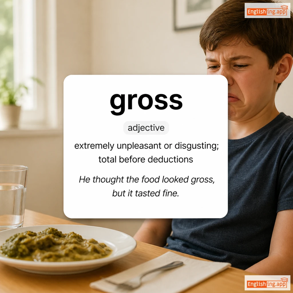 gross definition card — visual illustration of the meaning