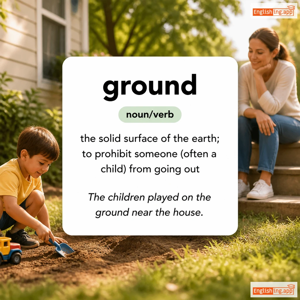 ground definition card — visual illustration of the meaning
