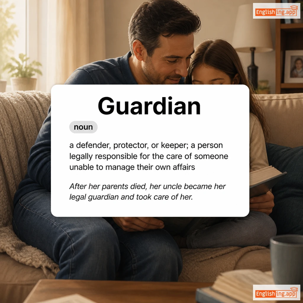 Guardian definition card — visual illustration of the meaning