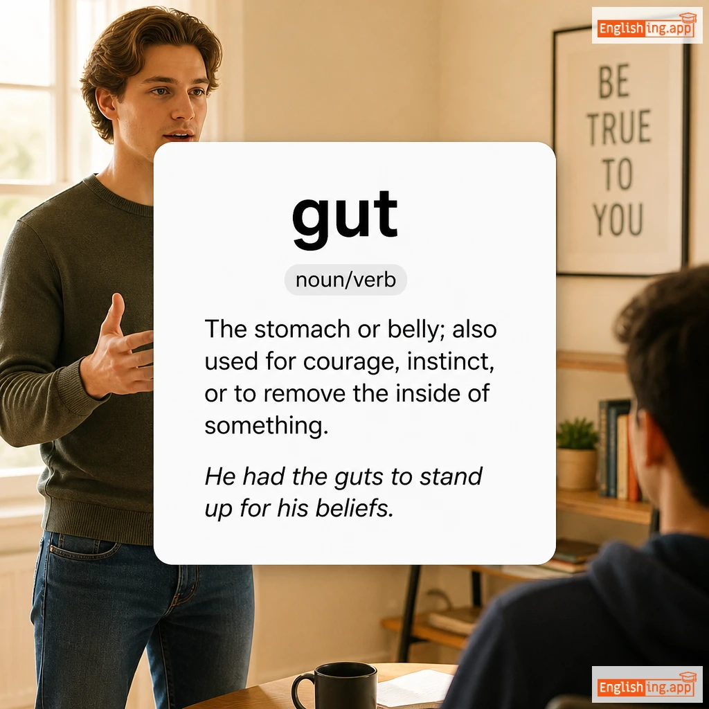 gut definition card — visual illustration of the meaning