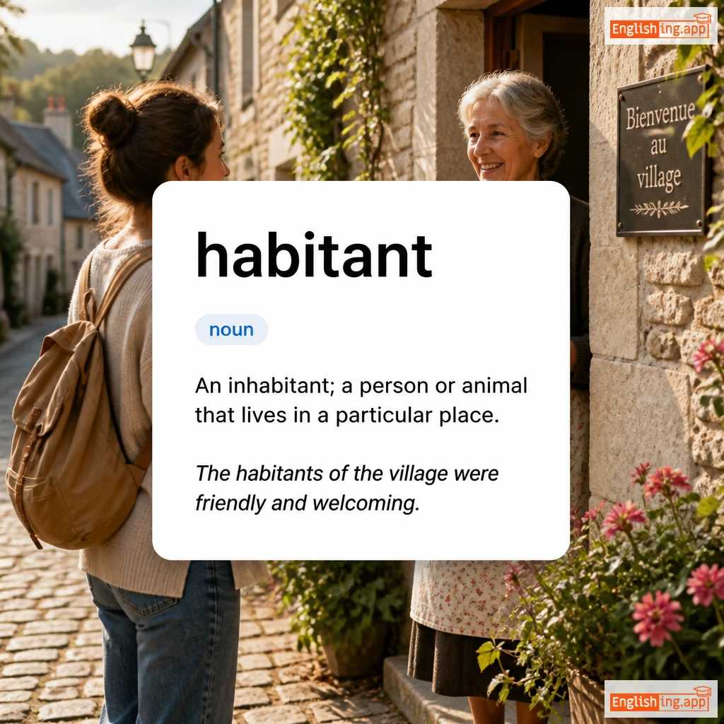 habitant definition card — visual illustration of the meaning