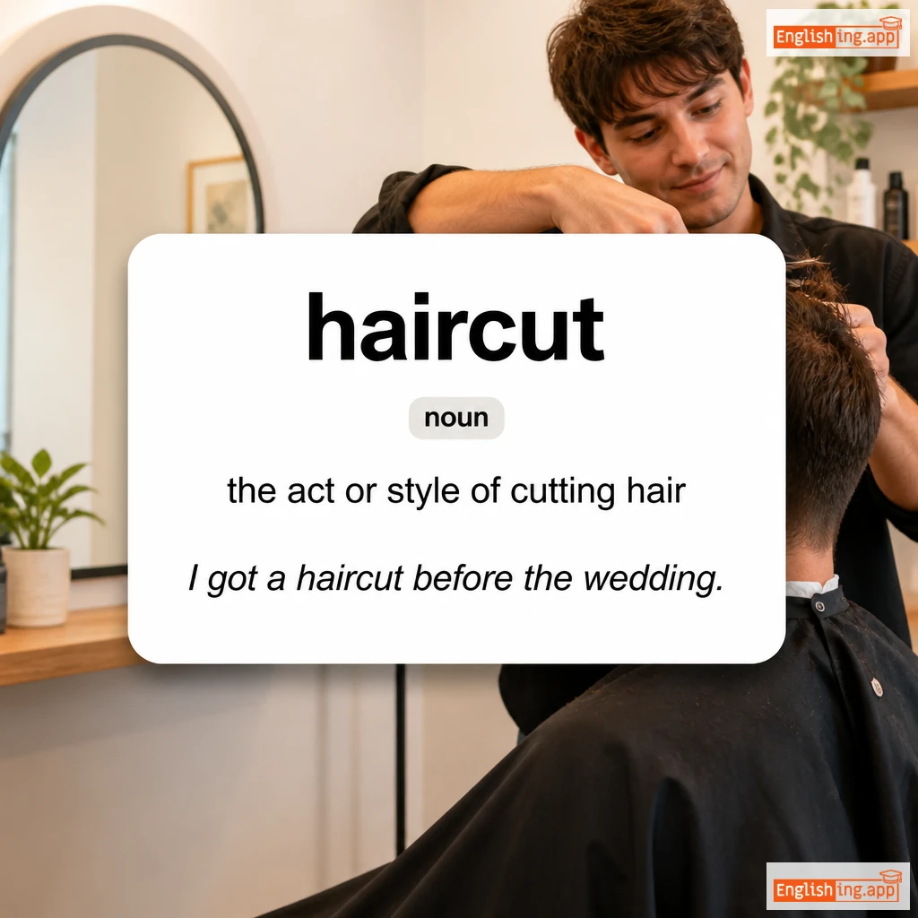 haircut definition card — visual illustration of the meaning