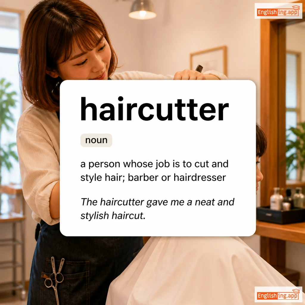haircutter definition card — visual illustration of the meaning