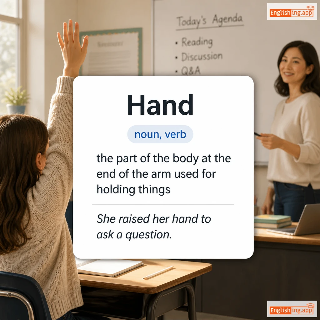 Hand definition card — visual illustration of the meaning
