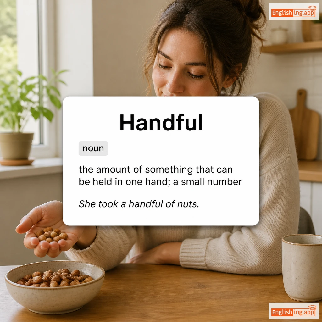 Handful definition card — visual illustration of the meaning
