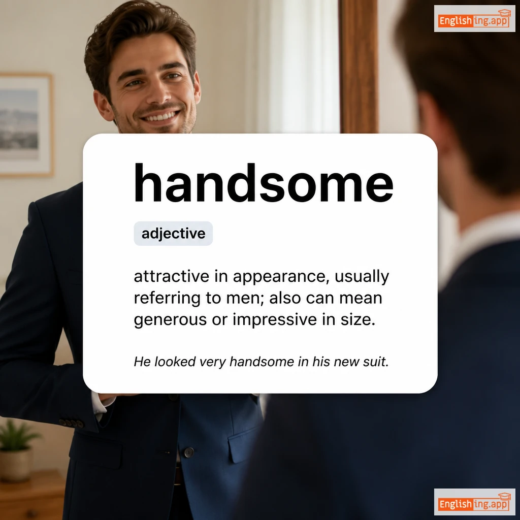 handsome definition card — visual illustration of the meaning