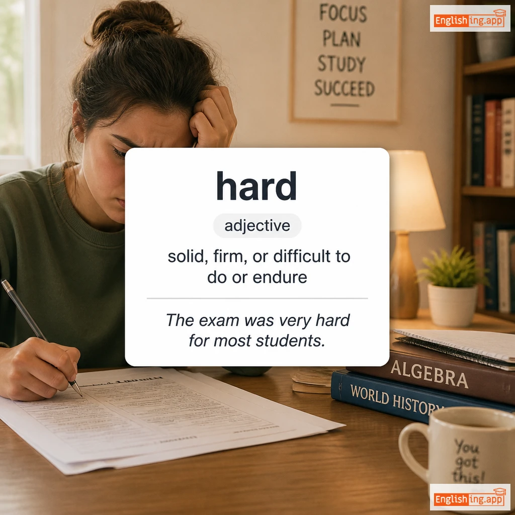 hard definition card — visual illustration of the meaning