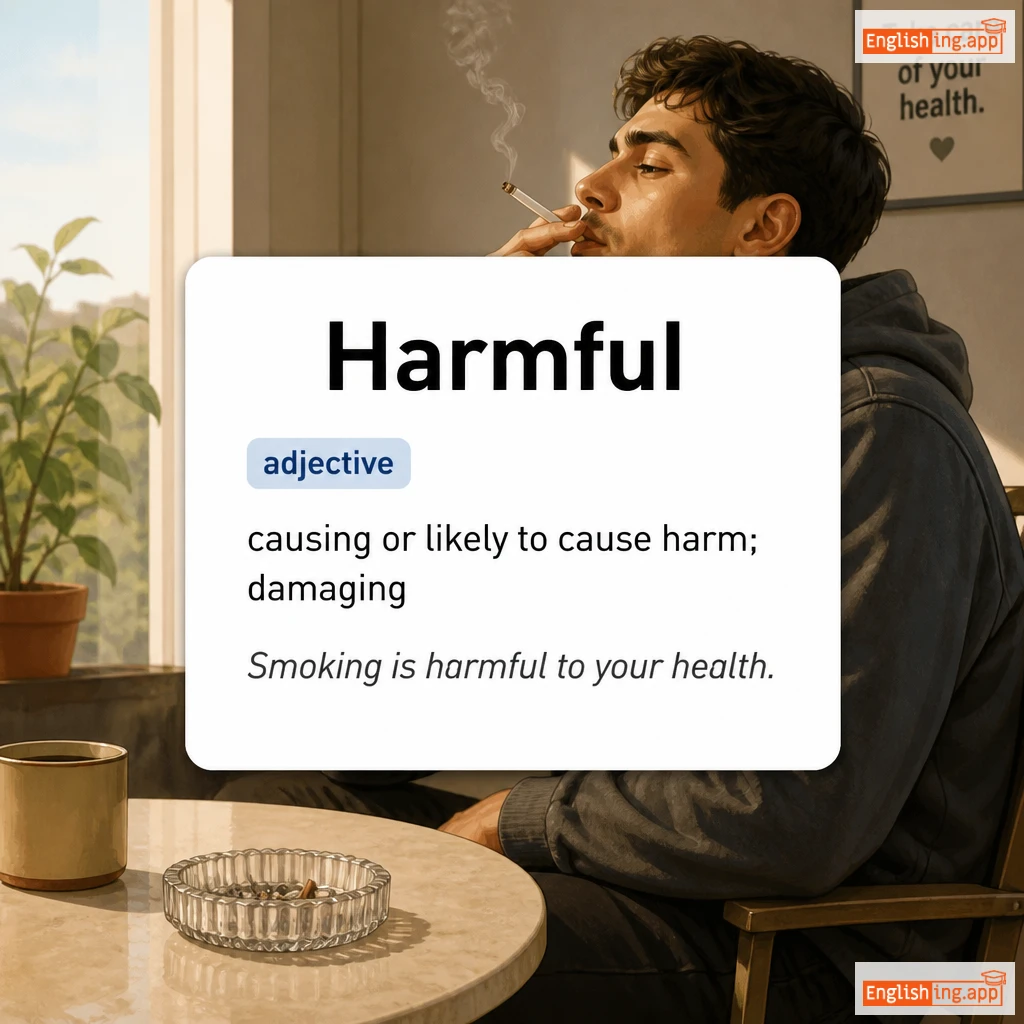 Harmful definition card — visual illustration of the meaning