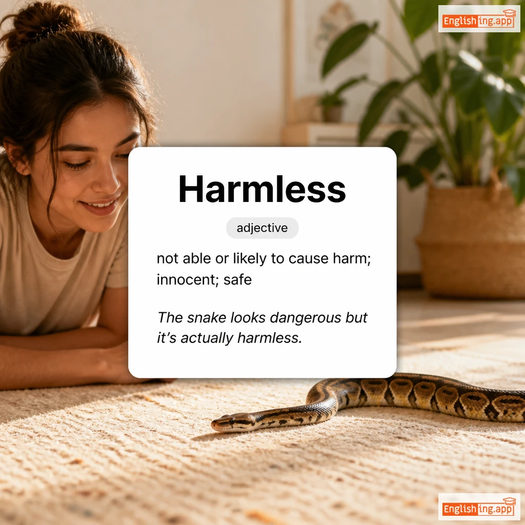 Harmless definition card — visual illustration of the meaning