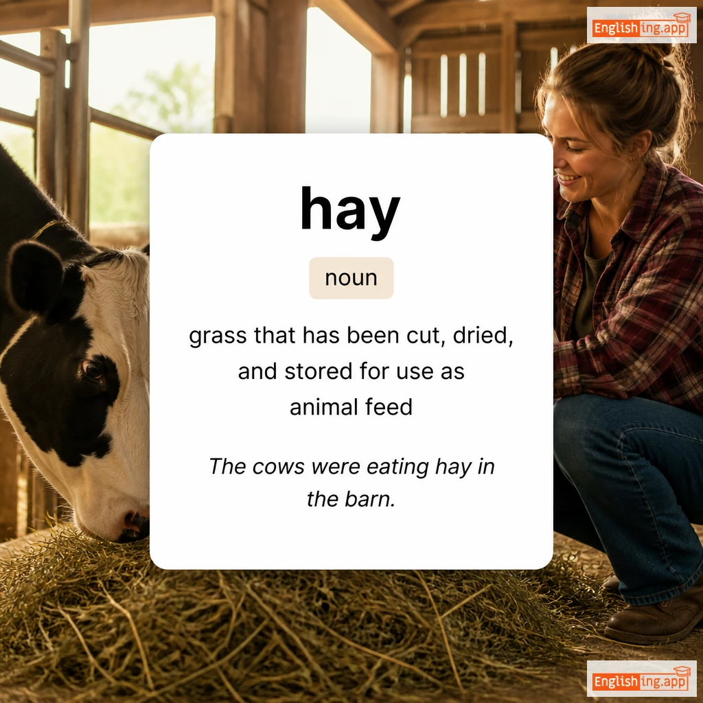hay definition card — visual illustration of the meaning