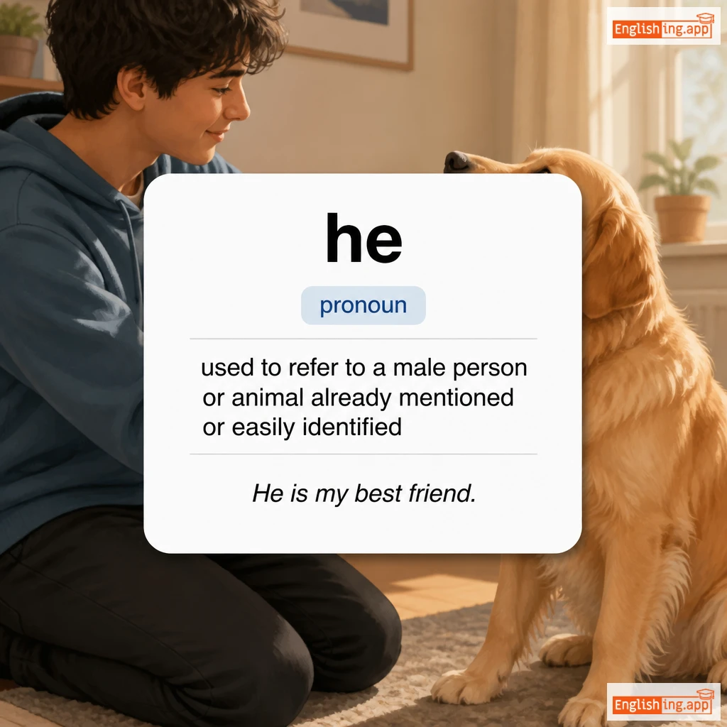 he definition card — visual illustration of the meaning