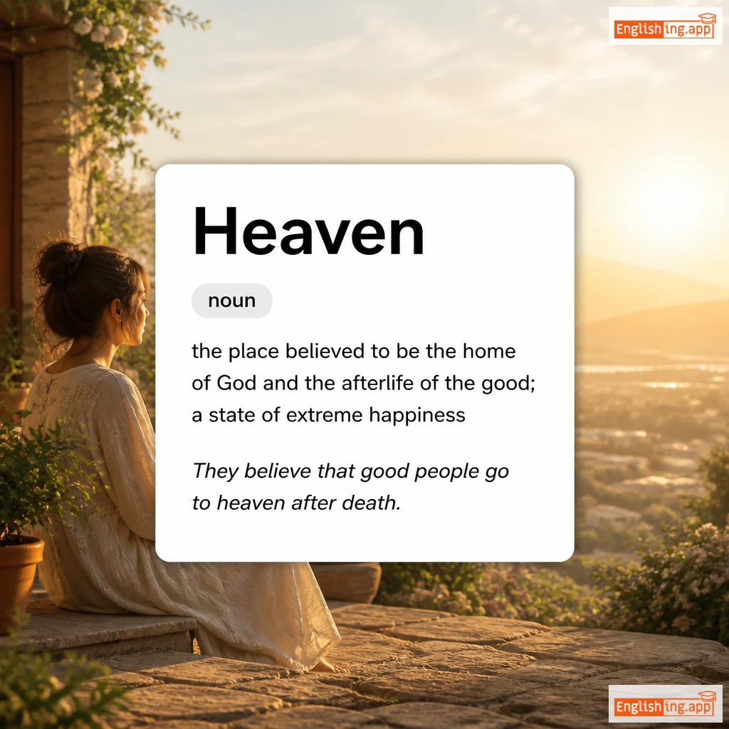 Heaven definition card — visual illustration of the meaning