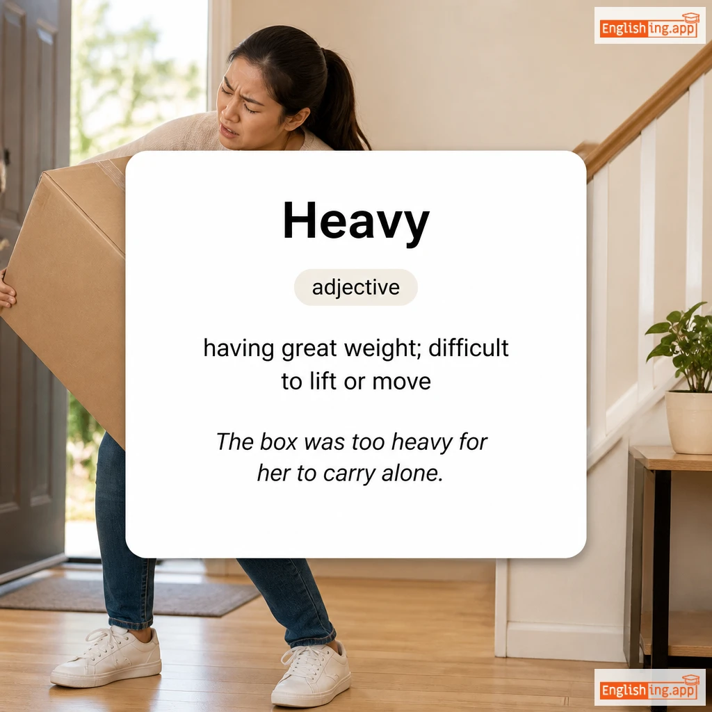 Heavy definition card — visual illustration of the meaning