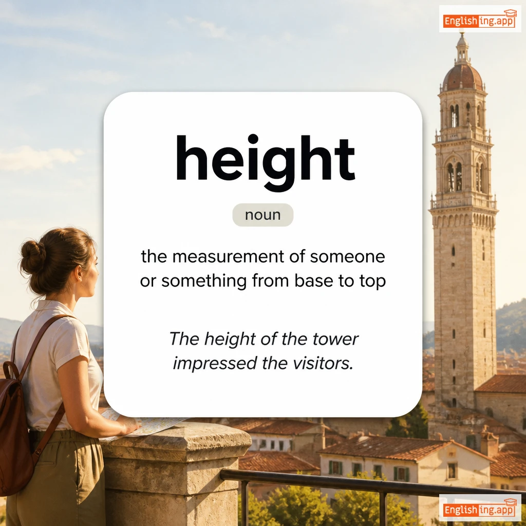 height definition card — visual illustration of the meaning