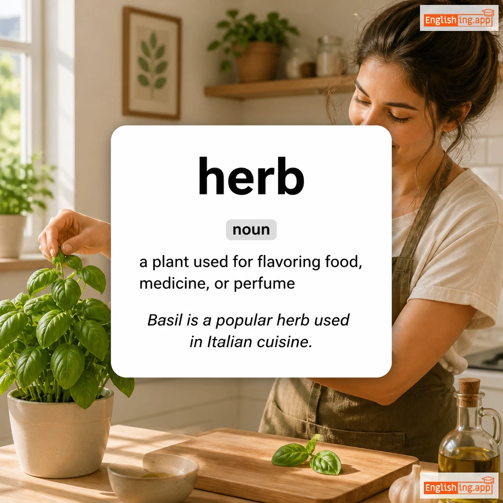 herb definition card — visual illustration of the meaning