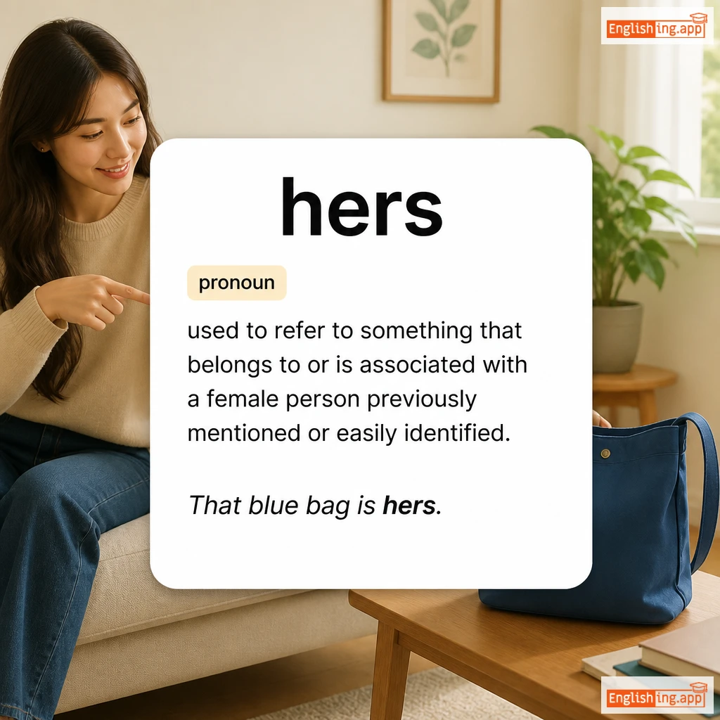 hers definition card — visual illustration of the meaning