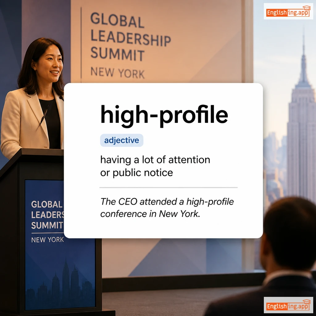high-profile definition card — visual illustration of the meaning