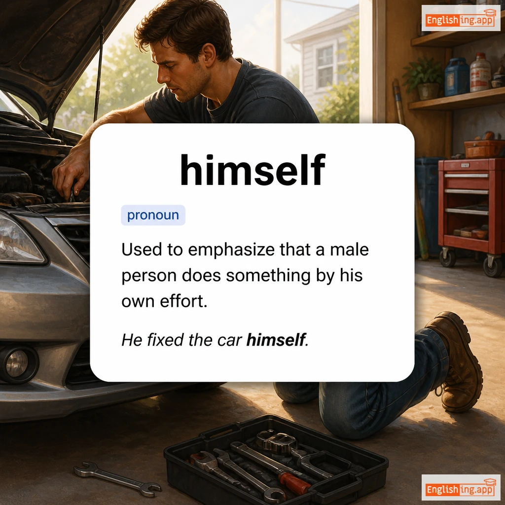 himself definition card — visual illustration of the meaning