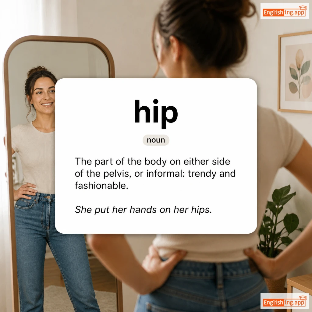 hip definition card — visual illustration of the meaning