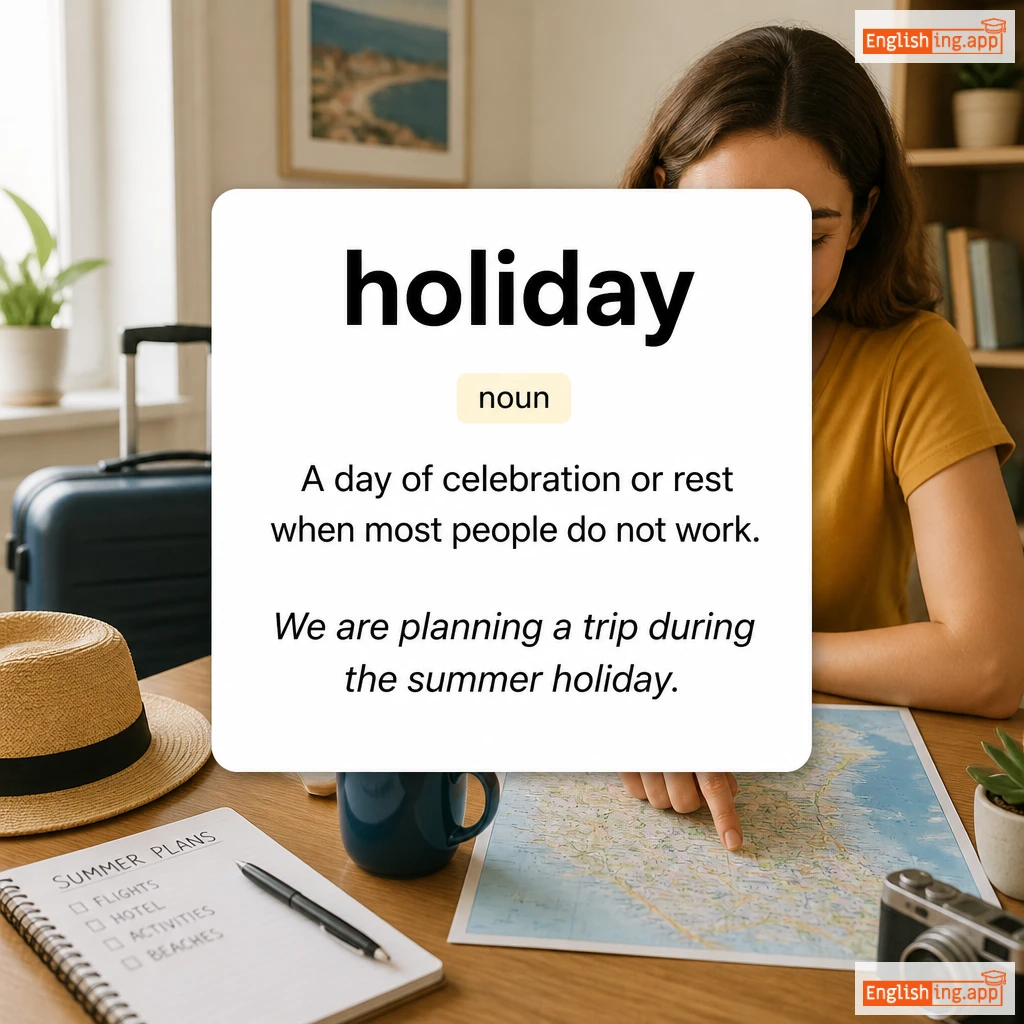 holiday definition card — visual illustration of the meaning