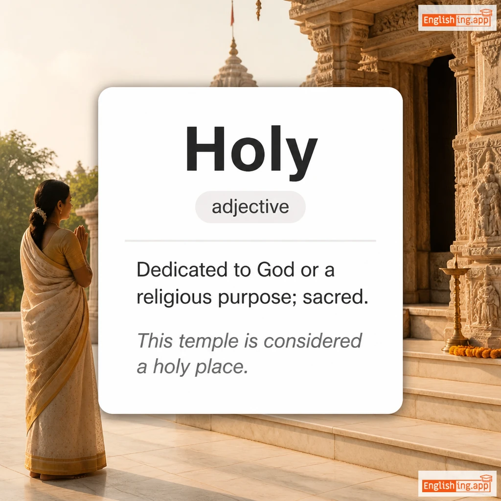 Holy definition card — visual illustration of the meaning