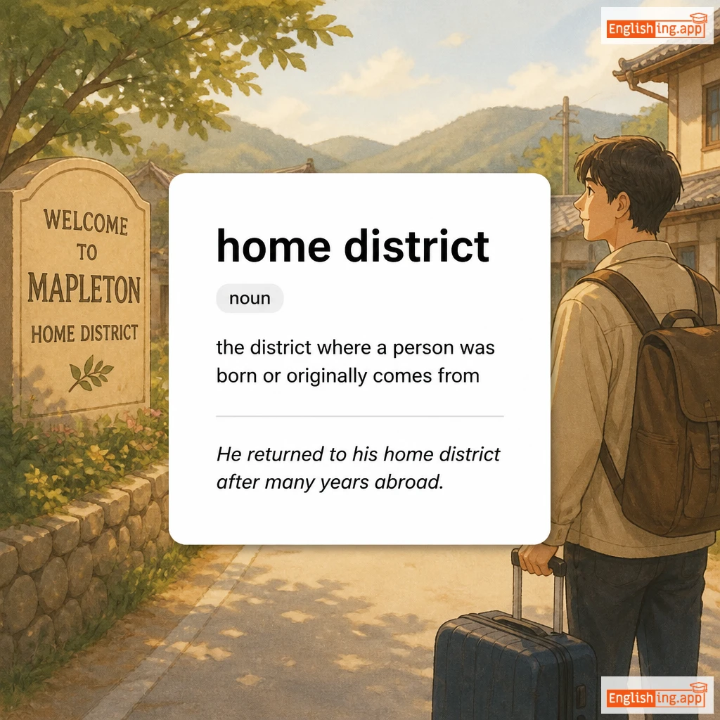 home district definition card — visual illustration of the meaning