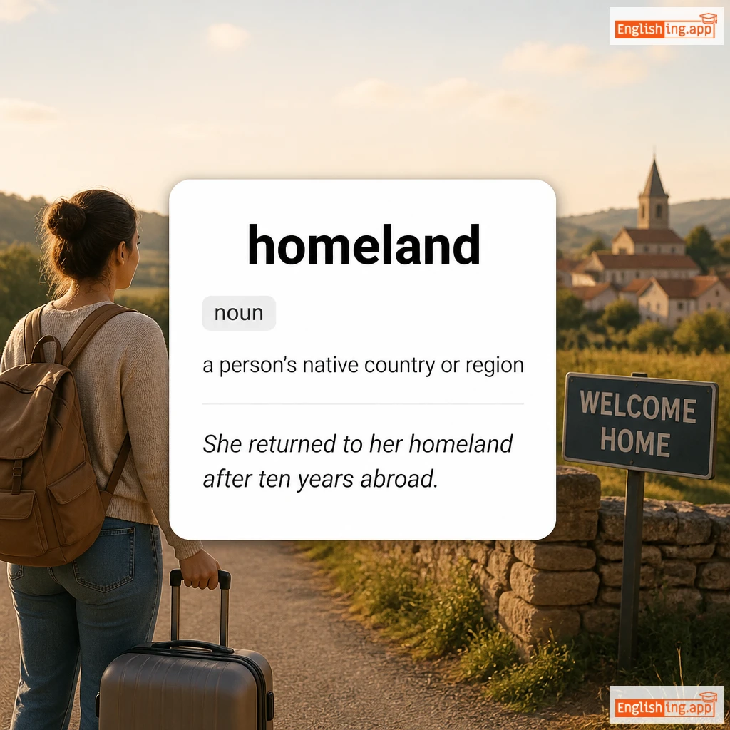 homeland definition card — visual illustration of the meaning