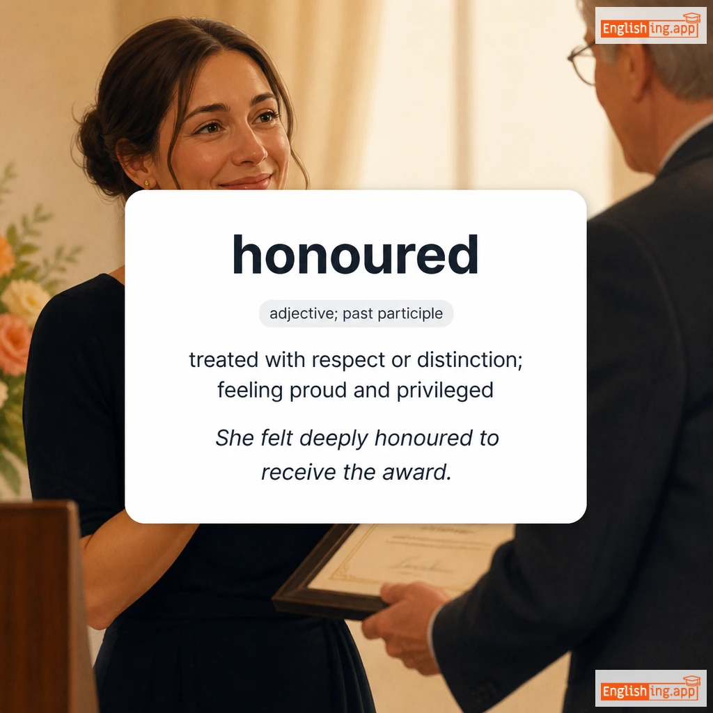 honoured definition card — visual illustration of the meaning