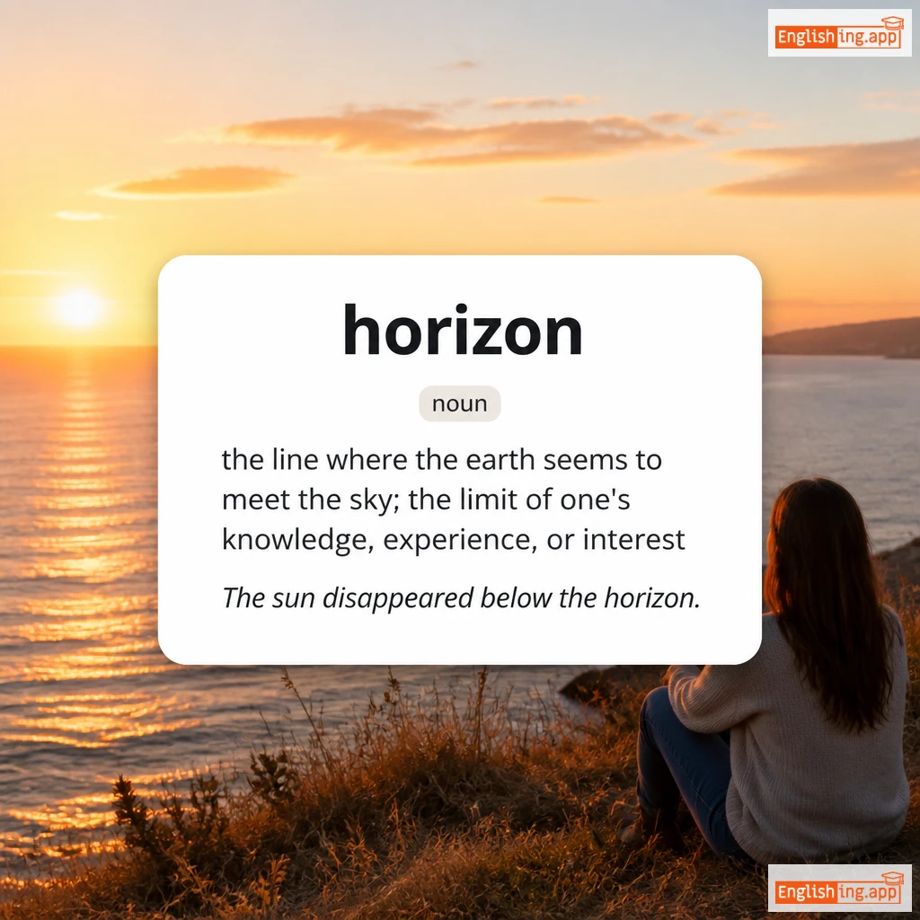 horizon definition card — visual illustration of the meaning