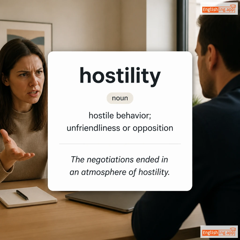 hostility definition card — visual illustration of the meaning