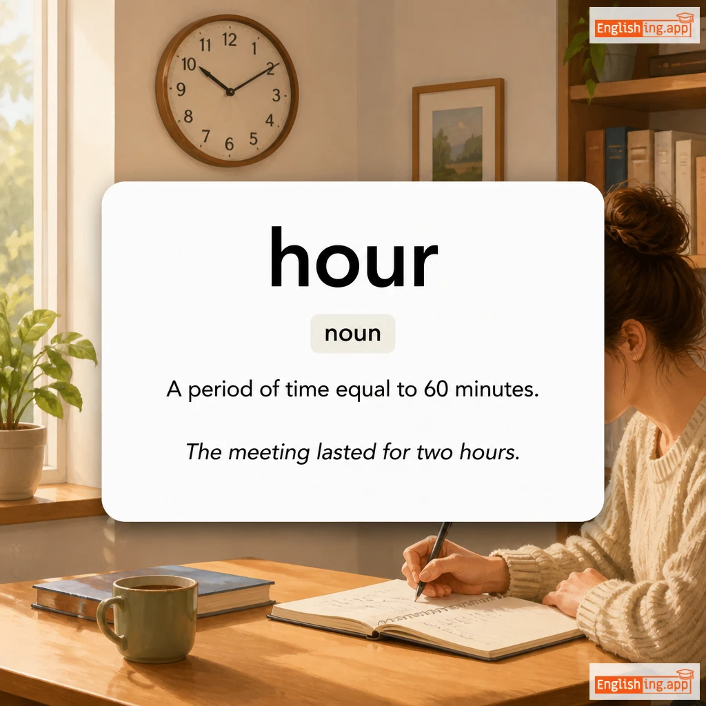 hour definition card — visual illustration of the meaning