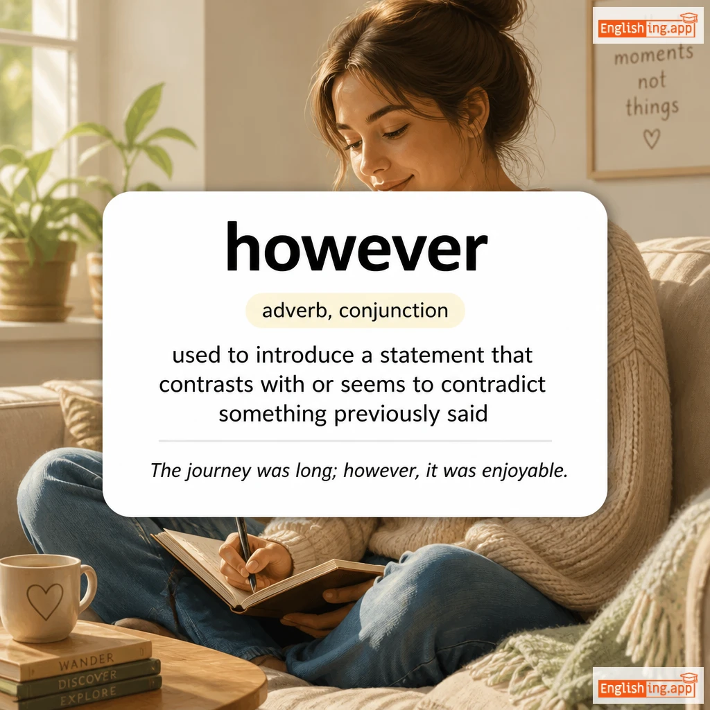 however definition card — visual illustration of the meaning