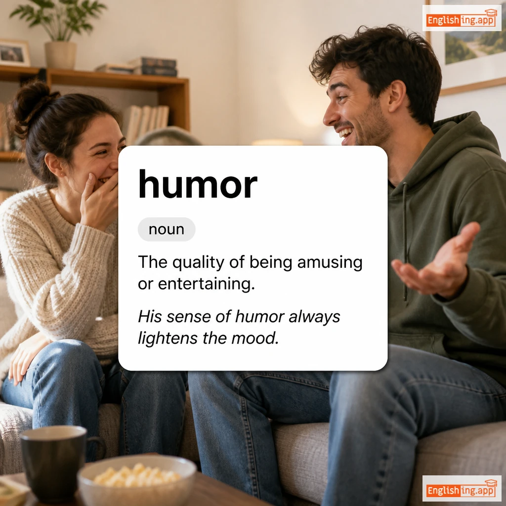 humor definition card — visual illustration of the meaning