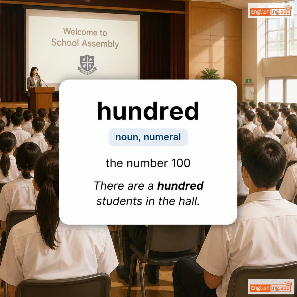 hundred definition card — visual illustration of the meaning
