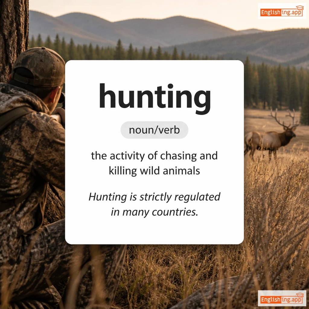 hunting definition card — visual illustration of the meaning