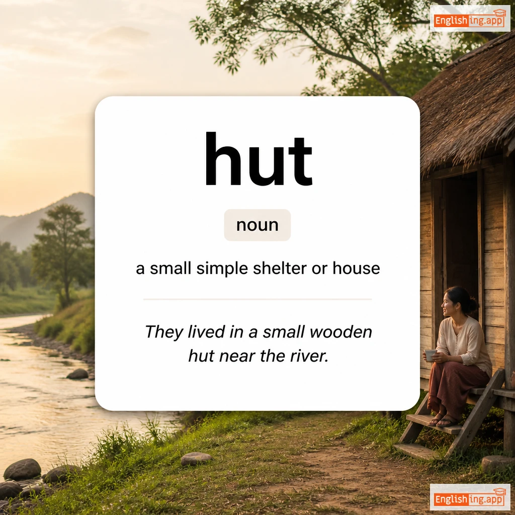 hut definition card — visual illustration of the meaning