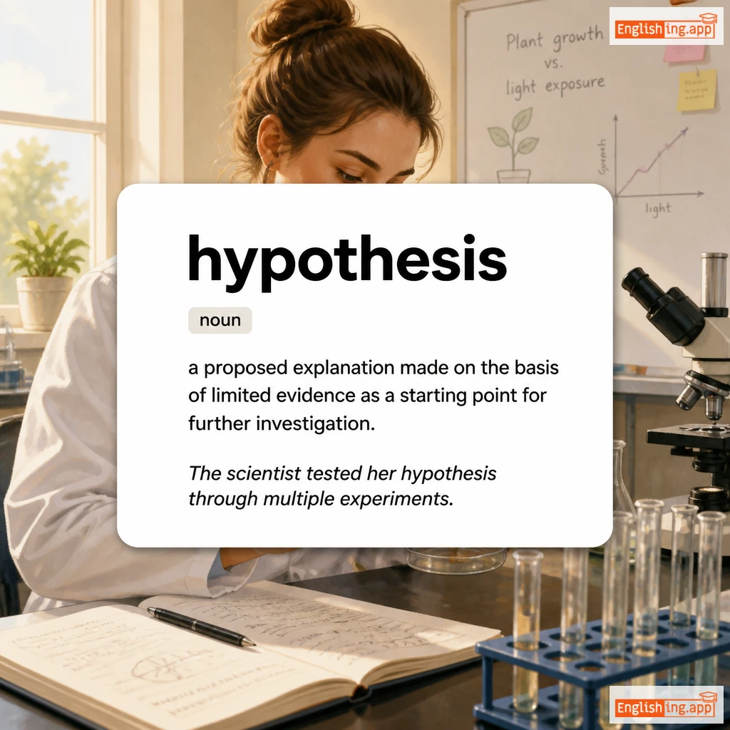 hypothesis definition card — visual illustration of the meaning