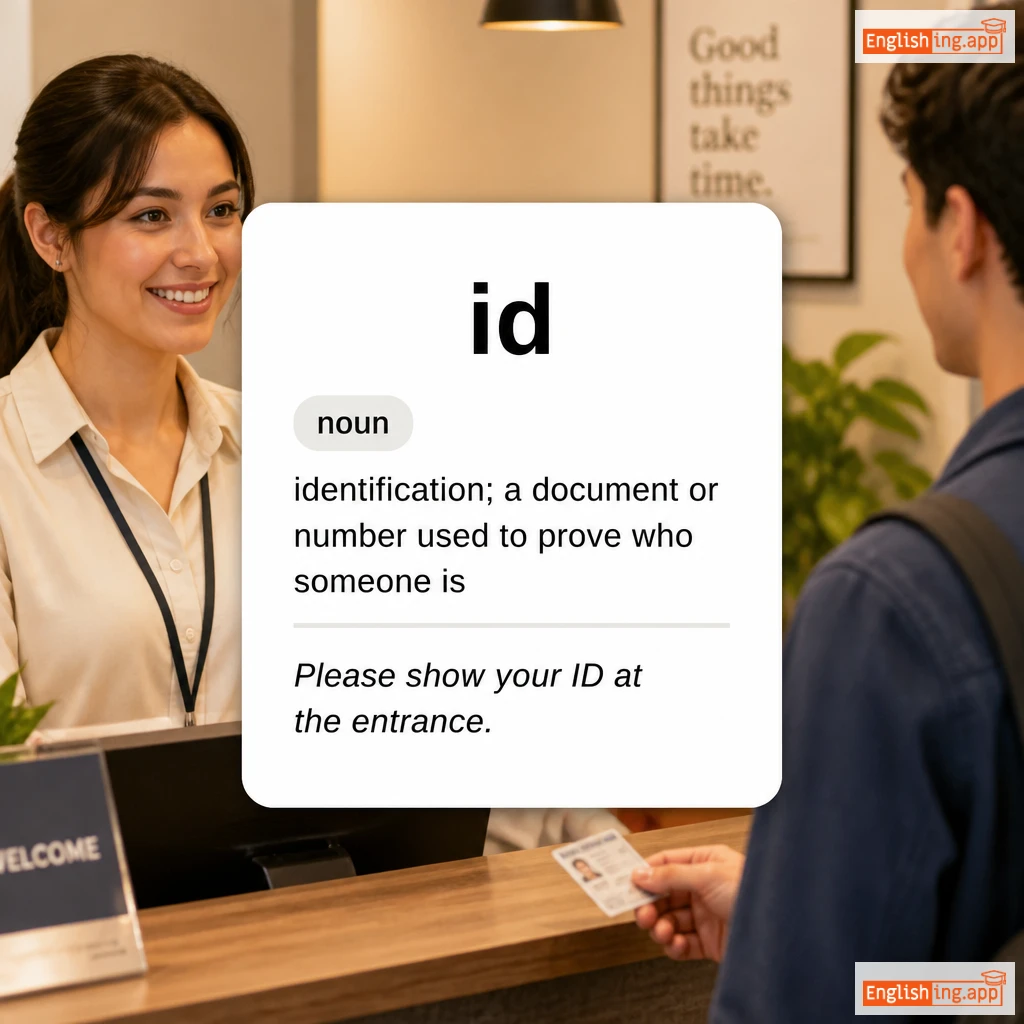 id definition card — visual illustration of the meaning
