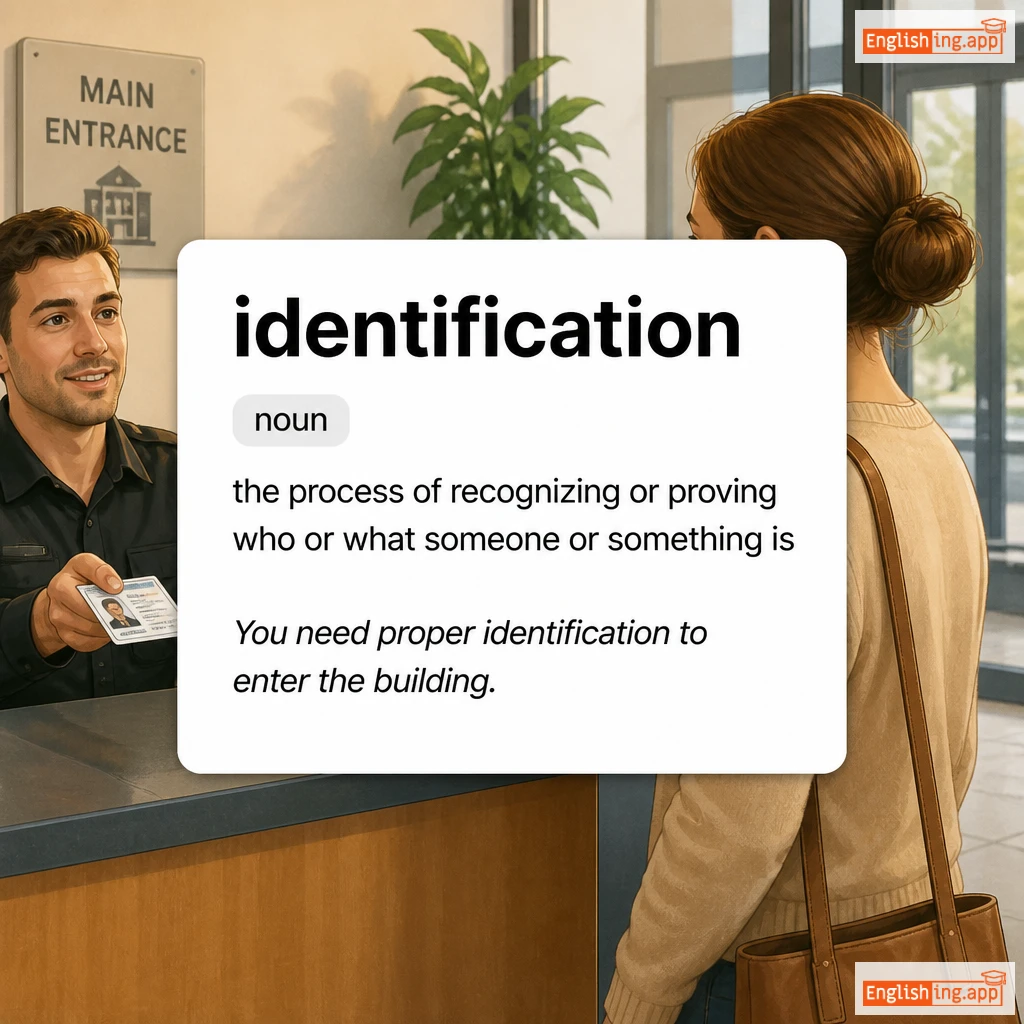 identification definition card — visual illustration of the meaning