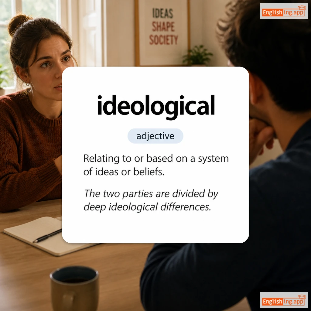 ideological definition card — visual illustration of the meaning