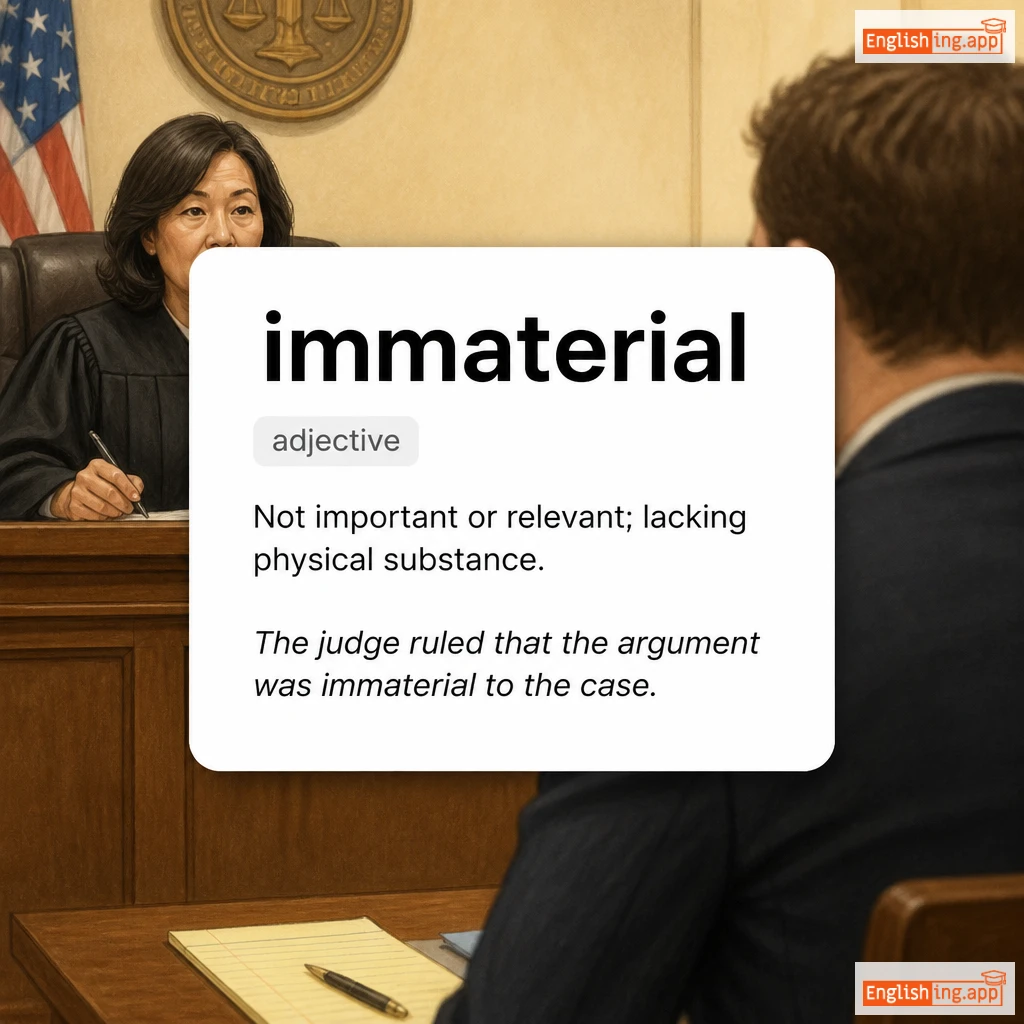 immaterial definition card — visual illustration of the meaning