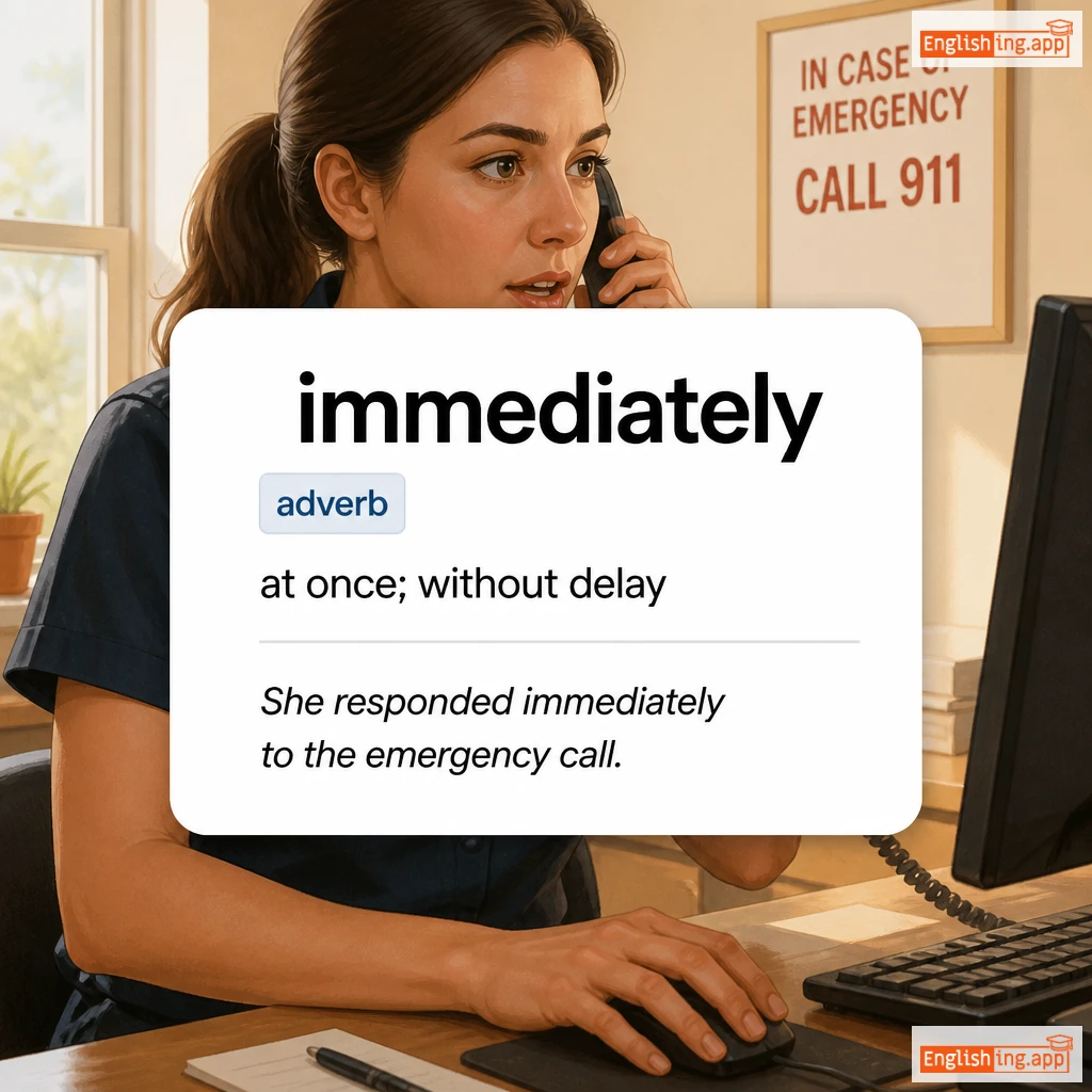 immediately definition card — visual illustration of the meaning