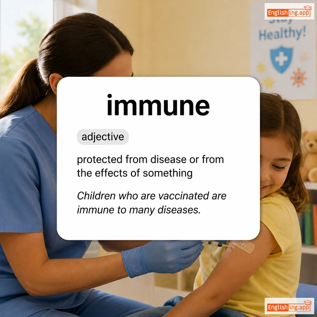 immune definition card — visual illustration of the meaning