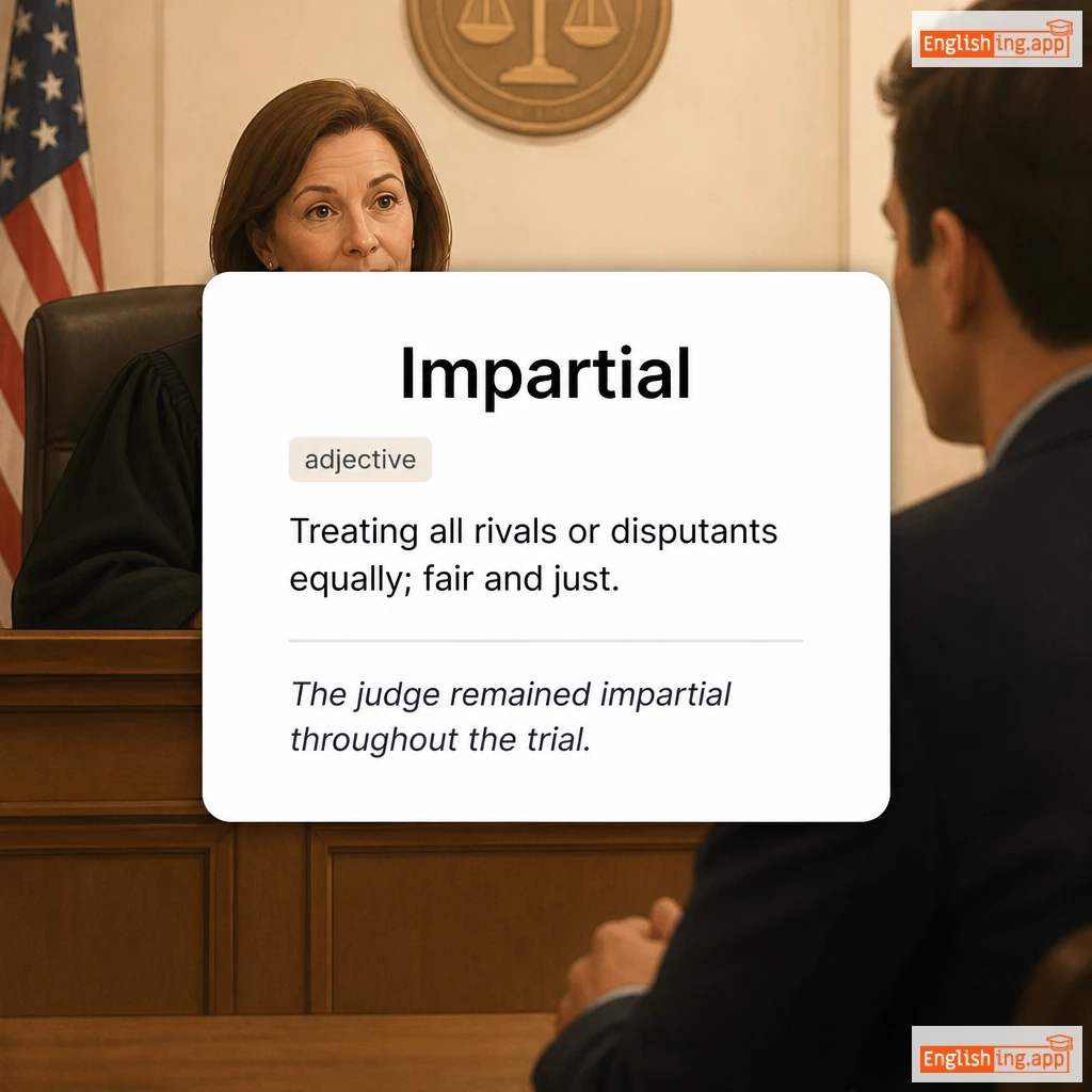 Impartial definition card — visual illustration of the meaning