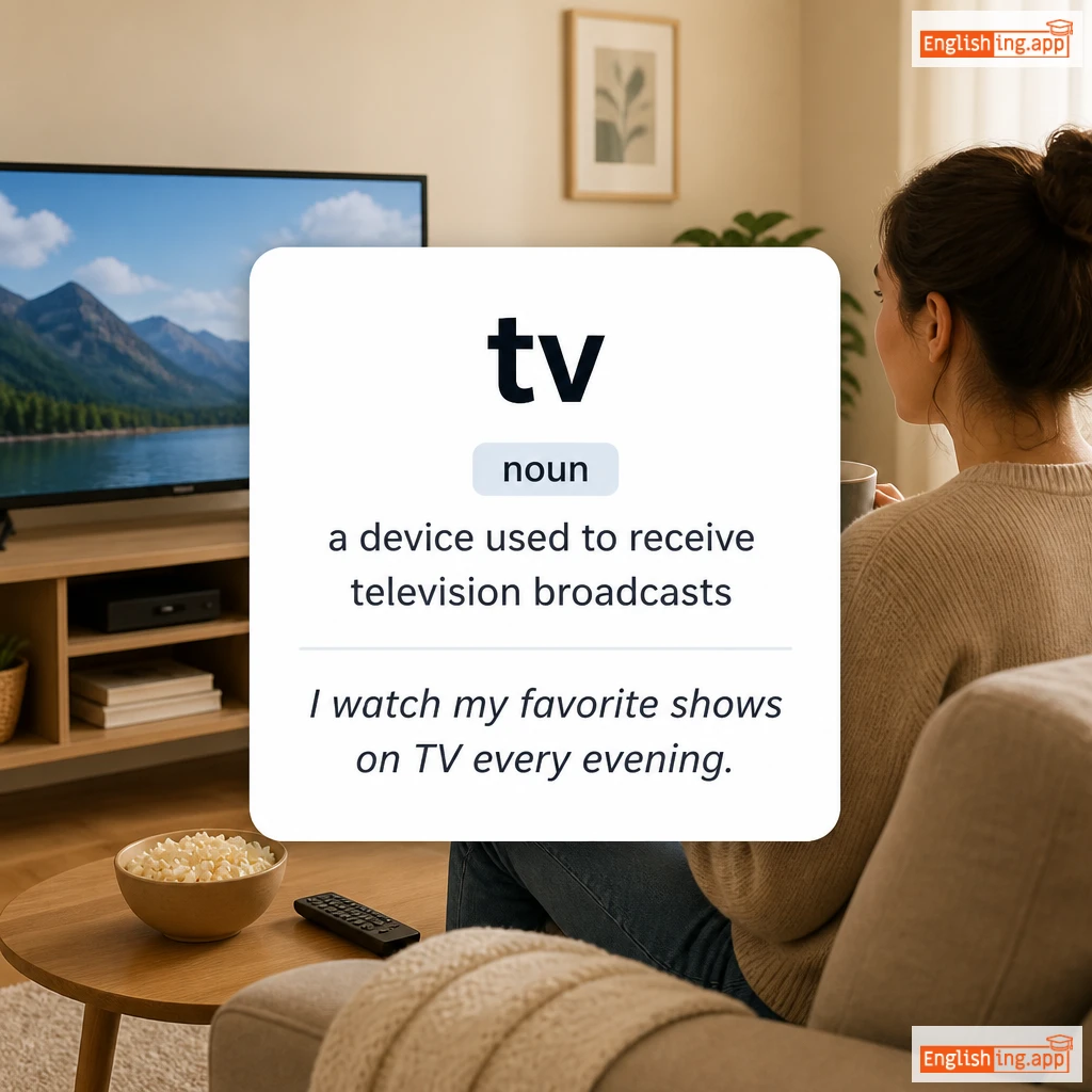 tv definition card — visual illustration of the meaning